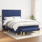 vidaXL Boxspringbett mit Matratze Blau 140x190 cm Stoff vidaXL Boxspringbett mit Matratze Blau 140x190 cm Stoff