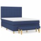 vidaXL Boxspringbett mit Matratze Blau 140x190 cm Stoff vidaXL Boxspringbett mit Matratze Blau 140x190 cm Stoff