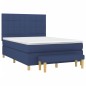 vidaXL Boxspringbett mit Matratze Blau 140x190 cm Stoff vidaXL Boxspringbett mit Matratze Blau 140x190 cm Stoff