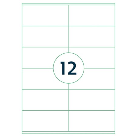 rillprint Selbstklebende Aufkleber Etiketten 105x48 mm 1000 Blatt Weiß