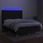 vidaXL Boxspringbett mit Matratze & LED Schwarz 140x200 cm Stoff vidaXL Boxspringbett mit Matratze & LED Schwarz 140x200 cm Stoff