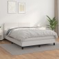 vidaXL Boxspringbett mit Matratze Weiß 140x200 cm Kunstleder vidaXL Boxspringbett mit Matratze Weiß 140x200 cm Kunstleder
