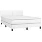vidaXL Boxspringbett mit Matratze Weiß 140x200 cm Kunstleder vidaXL Boxspringbett mit Matratze Weiß 140x200 cm Kunstleder