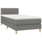 vidaXL Boxspringbett mit Matratze Dunkelgrau 80x200 cm Stoff