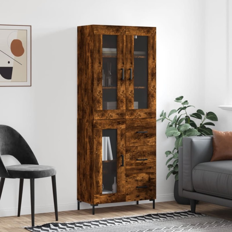 Highboard Räuchereiche 69,5x34x180 cm Holzwerkstoff Highboard Räuchereiche 69,5x34x180 cm Holzwerkstoff