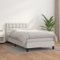 vidaXL Boxspringbett mit Matratze Weiß 80x200 cm Kunstleder vidaXL Boxspringbett mit Matratze Weiß 80x200 cm Kunstleder