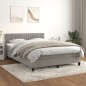 vidaXL Boxspringbett mit Matratze Hellgrau 140x190 cm Samt vidaXL Boxspringbett mit Matratze Hellgrau 140x190 cm Samt