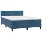 vidaXL Boxspringbett mit Matratze Dunkelblau 140x200 cm Samt vidaXL Boxspringbett mit Matratze Dunkelblau 140x200 cm Samt