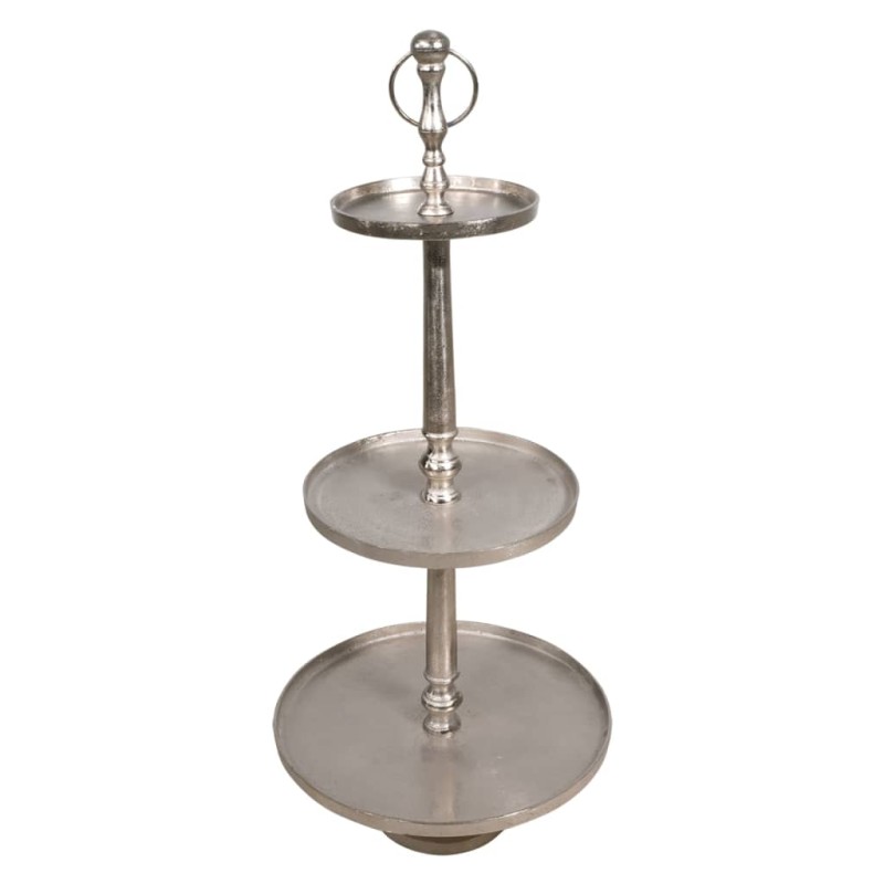 Lesli Living 3-stöckige dekorative Halterung Etagere Gebürstetes Silber Lesli Living 3-stöckige dekorative Halterung Etagere Gebürstetes Silber