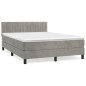 vidaXL Boxspringbett mit Matratze Hellgrau 140x200 cm Samt vidaXL Boxspringbett mit Matratze Hellgrau 140x200 cm Samt