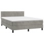 vidaXL Boxspringbett mit Matratze Hellgrau 140x200 cm Samt vidaXL Boxspringbett mit Matratze Hellgrau 140x200 cm Samt