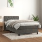 vidaXL Boxspringbett mit Matratze Dunkelgrau 80x200 cm Samt vidaXL Boxspringbett mit Matratze Dunkelgrau 80x200 cm Samt