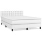 vidaXL Boxspringbett mit Matratze Weiß 140x190 cm Kunstleder vidaXL Boxspringbett mit Matratze Weiß 140x190 cm Kunstleder