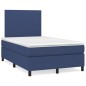 vidaXL Boxspringbett mit Matratze Blau 120x200 cm Stoff vidaXL Boxspringbett mit Matratze Blau 120x200 cm Stoff