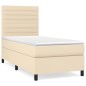 vidaXL Boxspringbett mit Matratze Creme 100x200 cm Stoff vidaXL Boxspringbett mit Matratze Creme 100x200 cm Stoff