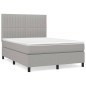 vidaXL Boxspringbett mit Matratze Hellgrau 140x190 cm Stoff vidaXL Boxspringbett mit Matratze Hellgrau 140x190 cm Stoff