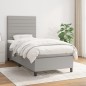 vidaXL Boxspringbett mit Matratze Hellgrau 90x200 cm Stoff vidaXL Boxspringbett mit Matratze Hellgrau 90x200 cm Stoff