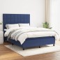 vidaXL Boxspringbett mit Matratze Blau 140x190 cm Stoff vidaXL Boxspringbett mit Matratze Blau 140x190 cm Stoff