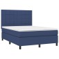 vidaXL Boxspringbett mit Matratze Blau 140x190 cm Stoff vidaXL Boxspringbett mit Matratze Blau 140x190 cm Stoff