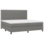 vidaXL Boxspringbett mit Matratze Dunkelgrau 200x200 cm Stoff vidaXL Boxspringbett mit Matratze Dunkelgrau 200x200 cm Stoff