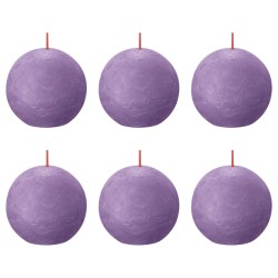 Bolsius Rustikale Kugelkerzen Shine 6 Stk. 76x71 mm Lebendiges Violett