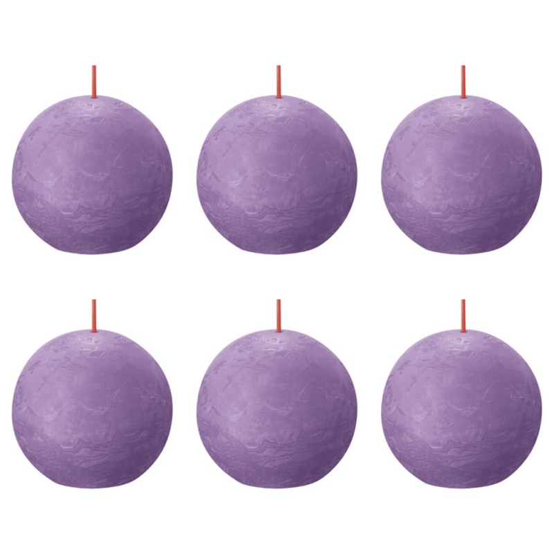 Bolsius Rustikale Kugelkerzen Shine 6 Stk. 76x71 mm Lebendiges Violett Bolsius Rustikale Kugelkerzen Shine 6 Stk. 76x71 mm Lebendiges Violett