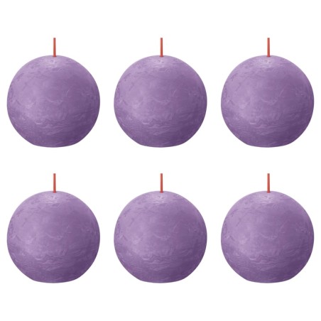 Bolsius Rustikale Kugelkerzen Shine 6 Stk. 76x71 mm Lebendiges Violett