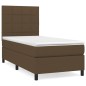 vidaXL Boxspringbett mit Matratze Dunkelbraun 100x200 cm Stoff vidaXL Boxspringbett mit Matratze Dunkelbraun 100x200 cm Stoff