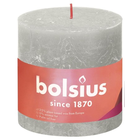 Bolsius Rustikale Stumpenkerzen Shine 3 Stk. 100x100 mm Sandgrau