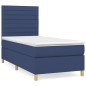 vidaXL Boxspringbett mit Matratze Blau 90x190 cm Stoff vidaXL Boxspringbett mit Matratze Blau 90x190 cm Stoff