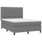 vidaXL Boxspringbett mit Matratze Dunkelgrau 140x200 cm Stoff vidaXL Boxspringbett mit Matratze Dunkelgrau 140x200 cm Stoff