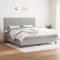 vidaXL Boxspringbett mit Matratze Hellgrau 200x200 cm Stoff vidaXL Boxspringbett mit Matratze Hellgrau 200x200 cm Stoff