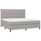 vidaXL Boxspringbett mit Matratze Hellgrau 200x200 cm Stoff vidaXL Boxspringbett mit Matratze Hellgrau 200x200 cm Stoff