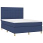 vidaXL Boxspringbett mit Matratze Blau 140x200 cm Stoff vidaXL Boxspringbett mit Matratze Blau 140x200 cm Stoff