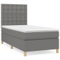 vidaXL Boxspringbett mit Matratze Dunkelgrau 80x200 cm Stoff vidaXL Boxspringbett mit Matratze Dunkelgrau 80x200 cm Stoff