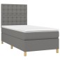 vidaXL Boxspringbett mit Matratze Dunkelgrau 80x200 cm Stoff vidaXL Boxspringbett mit Matratze Dunkelgrau 80x200 cm Stoff