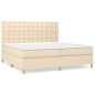 vidaXL Boxspringbett mit Matratze Creme 200x200 cm Stoff vidaXL Boxspringbett mit Matratze Creme 200x200 cm Stoff