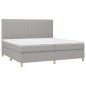 vidaXL Boxspringbett mit Matratze Hellgrau 200x200 cm Stoff vidaXL Boxspringbett mit Matratze Hellgrau 200x200 cm Stoff