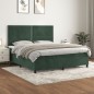 vidaXL Boxspringbett mit Matratze Dunkelgrün 180x200 cm Samt vidaXL Boxspringbett mit Matratze Dunkelgrün 180x200 cm Samt