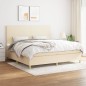 vidaXL Boxspringbett mit Matratze Creme 200x200 cm Stoff vidaXL Boxspringbett mit Matratze Creme 200x200 cm Stoff