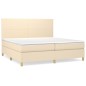 vidaXL Boxspringbett mit Matratze Creme 200x200 cm Stoff vidaXL Boxspringbett mit Matratze Creme 200x200 cm Stoff