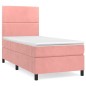 vidaXL Boxspringbett mit Matratze Rosa 90x190 cm Samt vidaXL Boxspringbett mit Matratze Rosa 90x190 cm Samt