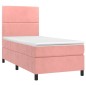 vidaXL Boxspringbett mit Matratze Rosa 90x190 cm Samt vidaXL Boxspringbett mit Matratze Rosa 90x190 cm Samt