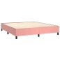 vidaXL Boxspringbett mit Matratze Rosa 160x200 cm Samt vidaXL Boxspringbett mit Matratze Rosa 160x200 cm Samt