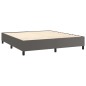 vidaXL Boxspringbett mit Matratze Grau 160x200 cm Kunstleder vidaXL Boxspringbett mit Matratze Grau 160x200 cm Kunstleder