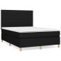 vidaXL Boxspringbett mit Matratze Schwarz 140x190 cm Stoff vidaXL Boxspringbett mit Matratze Schwarz 140x190 cm Stoff