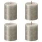 Bolsius Rustikale Stumpenkerzen Shimmer 4 Stk. 80x68 mm Champagner Bolsius Rustikale Stumpenkerzen Shimmer 4 Stk. 80x68 mm Champagner