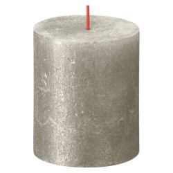 Bolsius Rustikale Stumpenkerzen Shimmer 4 Stk. 80x68 mm Champagner