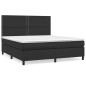 vidaXL Boxspringbett mit Matratze Schwarz 180x200 cm Kunstleder vidaXL Boxspringbett mit Matratze Schwarz 180x200 cm Kunstleder