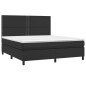 vidaXL Boxspringbett mit Matratze Schwarz 180x200 cm Kunstleder vidaXL Boxspringbett mit Matratze Schwarz 180x200 cm Kunstleder
